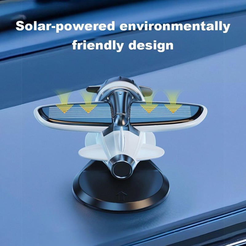 Car Dashboard Drifting Rotating Airplane Ornament, Drifting Solar Rotating Airplane Ornaments for Car Interior Dashboard Accessories Gifts - Image 4